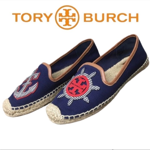 Tory Burch MARITIME Espadrille Flat 
Size: 5 US / 35 EU Navy Multi - Picture 2 of 7